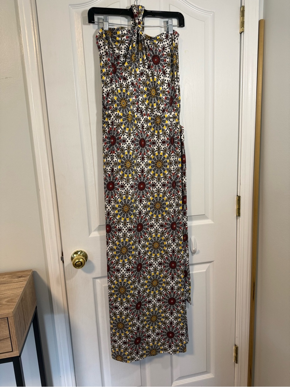 LOFT Beach Floral Print Maxi Dress in White, Yellow & Red Medium
